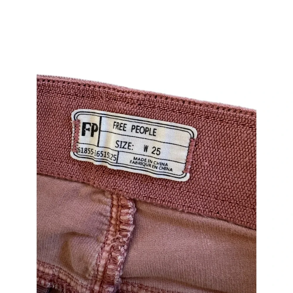 Free People Pull On Corduroy Flare Pants 25 Pink Rose Y2K Boho Bell Bottom